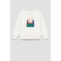 Monila Unisex Çocuk 3 İplik Kumaş Pamuklu Baskılı Sweatshirt Ekru Monila Unisex Çocuk 3 İplik Kumaş Pamuklu Baskılı Sweatshirt Ekru