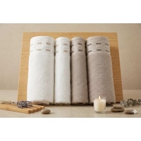 Özdilek Sculpted Bej-beyaz Best Set Hamam Takımı