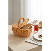 Digithome Oval Hasır Rattan Mini Kulplu Sepet - Bb6069 Turuncu Digithome Oval Hasır Rattan Mini Kulplu Sepet - Bb6069 Turuncu
