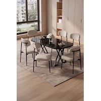 Robii 90x168 Siyah Mermer Mdf Masa, Metal X Ayak, Metal Polo Sandalye, 6 Kişilik Mutfak Masası Takımı Ve Yemek Masası Takımı Krem Robii 90x168 Siyah Mermer Mdf Masa, Metal X Ayak, Metal Polo Sandalye, 6 Kişilik Mutfak Masası Takımı Ve Yemek Masası Takımı Krem