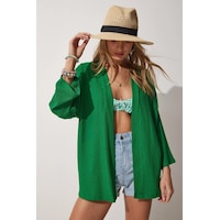 Trend Alisse Kadın Yeşil Bürümcük Kimono Ceket-düz Benetton Yeşili Yeşil Trend Alisse Kadın Yeşil Bürümcük Kimono Ceket-düz Benetton Yeşili Yeşil