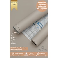 Deconitte Premium Kendinden Yapışkanlı Mat Bej Renk Pvc Mobilya Dolap Tezgah Duvar Kaplama Dekoratif 60x100cm Deconitte Premium Kendinden Yapışkanlı Mat Bej Renk Pvc Mobilya Dolap Tezgah Duvar Kaplama Dekoratif 60x100cm