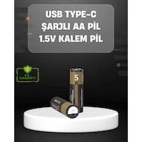 Usb Type-c Girişli Şarjlı Aa Lityum Pil 1.5v Sabit Çıkış 3200mwh 2'li Paket Usb Type-c Girişli Şarjlı Aa Lityum Pil 1.5v Sabit Çıkış 3200mwh 2'li Paket