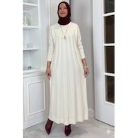 Rabia Şamlı Beyza Fitilli Triko Elbise Taş Normal Rabia Şamlı Beyza Fitilli Triko Elbise Taş Normal