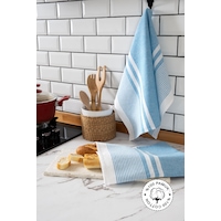 45x65, 2'li Kurulama Bezi, %100 Pamuk Yüksek Su Emici Mavi 45x65, 2'li Kurulama Bezi, %100 Pamuk Yüksek Su Emici Mavi