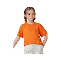 Fyk Kids Kız Çocuk Yuvarlak Yaka Penye T-shirt Turuncu Fyk Kids Kız Çocuk Yuvarlak Yaka Penye T-shirt Turuncu