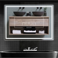 Nuun Dekor 90x70cm Beyaz Ledli Kumlamalı Banyo Aynası Trafolu Beyaz Nuun Dekor 90x70cm Beyaz Ledli Kumlamalı Banyo Aynası Trafolu Beyaz