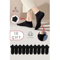 Kral Socks Kadın - Erkek 10 Çift Düz Desen Ekonomik Bilek Boy Patik Çorap Siyah Kral Socks Kadın - Erkek 10 Çift Düz Desen Ekonomik Bilek Boy Patik Çorap Siyah