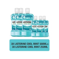 Listerine Cool Mint Ağız Bakım Suyu 500 ml x3 + 250 ml x3 Listerine Cool Mint Ağız Bakım Suyu 500 ml x3 + 250 ml x3