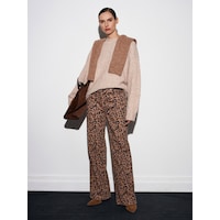 Dilvin 72077 %100 Pamuk Leopar Desenli Wideleg Jean-camel Camel Dilvin 72077 %100 Pamuk Leopar Desenli Wideleg Jean-camel Camel