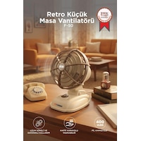 Şarjlı Masaüstü Vantilatör Vintage Retro Tasarım 400 Mah Taşınabilir Masa Fanı F50 Beyaz Şarjlı Masaüstü Vantilatör Vintage Retro Tasarım 400 Mah Taşınabilir Masa Fanı F50 Beyaz