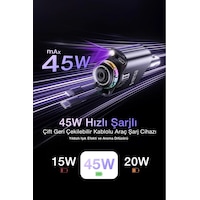 45w Işıklı Ve Kokulu Araç Şarj Cihazı Hızlı Şarj Usb-c & İos Uyumlu Atmosfer Işığı 45w 1 Type C 45w Işıklı Ve Kokulu Araç Şarj Cihazı Hızlı Şarj Usb-c & İos Uyumlu Atmosfer Işığı 45w 1 Type C