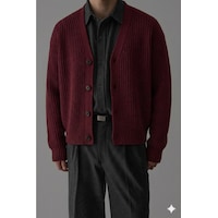 Tarz Cool Bordo Erkek Slim Fit Pamuklu Yuvarlak Yaka Düğmeli Hırka Bej Tarz Cool Bordo Erkek Slim Fit Pamuklu Yuvarlak Yaka Düğmeli Hırka Bej