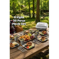 Porsima 0039 Karizma 32 Parça 6 Kişilik Pratik Taşınabilir Piknik Seti - Saklama Kutulu Piknik Sepeti Gri Porsima 0039 Karizma 32 Parça 6 Kişilik Pratik Taşınabilir Piknik Seti - Saklama Kutulu Piknik Sepeti Gri