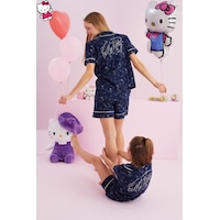 Siyah İnci Lisanslı %100 Pamuk Çok Renkli Düğmeli Biyeli Şort Pijama Takım Hk160 Lacivert Siyah İnci Lisanslı %100 Pamuk Çok Renkli Düğmeli Biyeli Şort Pijama Takım Hk160 Lacivert