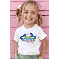 Uyguntarz Çocuk Unicorn Baskılı Pamuklu Tshirt Beyaz Uyguntarz Çocuk Unicorn Baskılı Pamuklu Tshirt Beyaz