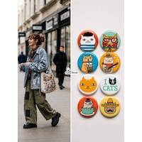 8'li Set-8 Kedi Temalı Rozet Seti Sevimli Renkli Cat Desenli Kawaii Broş Pin Çok Renkli 8'li Set-8 Kedi Temalı Rozet Seti Sevimli Renkli Cat Desenli Kawaii Broş Pin Çok Renkli