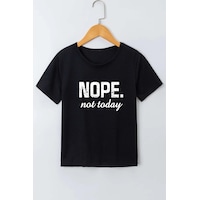 Uyguntarz Çocuk Nope Baskılı Pamuklu Tshirt Siyah Uyguntarz Çocuk Nope Baskılı Pamuklu Tshirt Siyah
