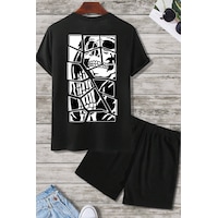 Uyguntarz Skullcracked Baskı Şort Takım Siyah Uyguntarz Skullcracked Baskı Şort Takım Siyah