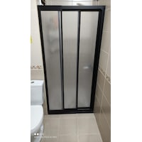 Teknesiz 3 lü Panel Duşakabin Siyah Teknesiz 3 lü Panel Duşakabin Siyah