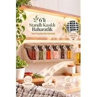 Porsima 4514 Kapuçino 6'lı Standlı Kaşıklı Baharatlık Seti Yapışkanlı Duvara Monte Ve Tezgah Üstü Şeffaf Kulp Etiketli Baharat Takımı Açık Kahve Porsima 4514 Kapuçino 6'lı Standlı Kaşıklı Baharatlık Seti Yapışkanlı Duvara Monte Ve Tezgah Üstü Şeffaf Kulp Etiketli Baharat Takımı Açık Kahve