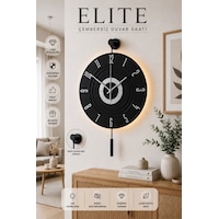 MetaQuartz Aksesuar Full Siyah - Gümüş Rakam - Kardelen 7-24 Kablosuz Pilli Led Modern Dekoratif Duvar Saati MetaQuartz Aksesuar Full Siyah - Gümüş Rakam - Kardelen 7-24 Kablosuz Pilli Led Modern Dekoratif Duvar Saati
