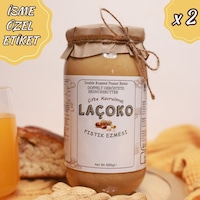 Laçoko İsme Özel Şekersiz Glutensiz Vegan Doğal Çifte Kavrulmuş Yer Fıstığı Ezmesi 2 x 1 KG Laçoko İsme Özel Şekersiz Glutensiz Vegan Doğal Çifte Kavrulmuş Yer Fıstığı Ezmesi 2 x 1 KG