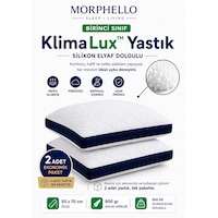 Morphello Klimalux Birinci Sınıf Klimalı Yastık 50x70 Cm 800 Gr Silikon Elyaf Dolgulu Nefes Alan Yan Spacer Makinede Yıkanabilir 2 Adet Beyaz-lacivert Spacer Morphello Klimalux Birinci Sınıf Klimalı Yastık 50x70 Cm 800 Gr Silikon Elyaf Dolgulu Nefes Alan Yan Spacer Makinede Yıkanabilir 2 Adet Beyaz-lacivert Spacer