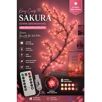 Kiraz Çiçeği Sakura Led Duvar Dekoru 144 Led Ağaç Dalı Işık, 8 Mod, Kumandalı Pembe Kiraz Çiçeği Sakura Led Duvar Dekoru 144 Led Ağaç Dalı Işık, 8 Mod, Kumandalı Pembe