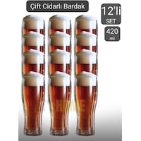 12 Li Set Bira Bardağı Kahve Bardağı Çift Cidarlı Bardak Meşrubat Bardağı 420 Ml Şeffaf 12 Li Set Bira Bardağı Kahve Bardağı Çift Cidarlı Bardak Meşrubat Bardağı 420 Ml Şeffaf