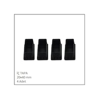 Plastik İç Tapa, Profil Tapası, Dikdörtgen, Siyah, 20x40 Mm 4 Adet Siyah Plastik İç Tapa, Profil Tapası, Dikdörtgen, Siyah, 20x40 Mm 4 Adet Siyah