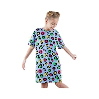 Denokids Leopar Kız Çocuk Oversize Elbise Renkli Çok Renkli Denokids Leopar Kız Çocuk Oversize Elbise Renkli Çok Renkli