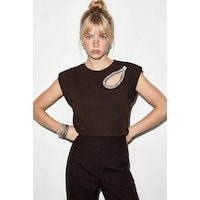 Shade Kadın Taş İşlemeli Vatkalı Omuz Detaylı Pamuk T-shirt 1075 60286066 - Acı Kahve Acı Kahverengi L Shade Kadın Taş İşlemeli Vatkalı Omuz Detaylı Pamuk T-shirt 1075 60286066 - Acı Kahve Acı Kahverengi L