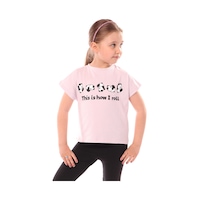 Toontoy Kids Kız Çocuk Baskılı Bisiklet Yaka Kısa Kollu Tişört Açık Lila Toontoy Kids Kız Çocuk Baskılı Bisiklet Yaka Kısa Kollu Tişört Açık Lila