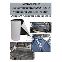 9mmkalınlık- 500cmx100cm 5m2 Rulo Yapışkanlı Oto Ses Yalıtımı Araç Ev Karavan Ses Isı Izole 9mmkalınlık- 500cmx100cm 5m2 Rulo Yapışkanlı Oto Ses Yalıtımı Araç Ev Karavan Ses Isı Izole