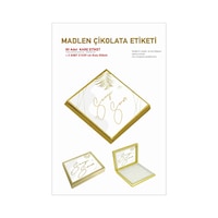 Madlen Çikolata Etiketi Kare 3,5x3,5 Cm 80 Adet Tabaka Şeklinde + Madlen Çikolata Etiketi Kare 3,5x3,5 Cm 80 Adet Tabaka Şeklinde +