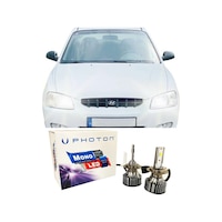 Hyundai Accent Milenyum Led Xenon Uzun + Kısa Far Ampulü H4 Mono Yeni Seri Beyaz 1999-2006 Hyundai Accent Milenyum Led Xenon Uzun + Kısa Far Ampulü H4 Mono Yeni Seri Beyaz 1999-2006