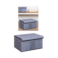 Keçe Kapaklı Maxi Hurç Kutu, Çok Amaçlı Düzenleyici Kutu Organizer Sandık Maxi Boy 47x37x24 Cm Gri Keçe Kapaklı Maxi Hurç Kutu, Çok Amaçlı Düzenleyici Kutu Organizer Sandık Maxi Boy 47x37x24 Cm Gri