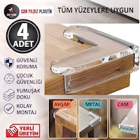 Şeffaf Yapışkanlı Kenar Ve Köşe Koruyucu Çocuk Kenar Köşe Koruma 4 Adet Şeffaf Yapışkanlı Kenar Ve Köşe Koruyucu Çocuk Kenar Köşe Koruma 4 Adet