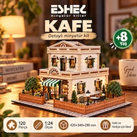 Eshel Kafe Minyatür Maket - 120'li 1:24 Karton Maket Yapım Seti Eshel Kafe Minyatür Maket - 120'li 1:24 Karton Maket Yapım Seti