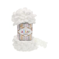 Alize Puffy 55 Beyaz El Örgü İpi 5 Adet Alize Puffy 55 Beyaz El Örgü İpi 5 Adet