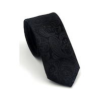 Gaffy Siyah Şal Desenli Dokuma Kumaş Mendilli Slim Fit Kravat // Sdk-2603-1 Siyah Gaffy Siyah Şal Desenli Dokuma Kumaş Mendilli Slim Fit Kravat // Sdk-2603-1 Siyah