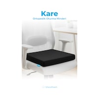 Viscofoam Ortopedik Visco Kare Oturma Minderi Kuyruk Sokumu Destekli Ergonomik Koltuk Minderi - Siyah Viscofoam Ortopedik Visco Kare Oturma Minderi Kuyruk Sokumu Destekli Ergonomik Koltuk Minderi - Siyah