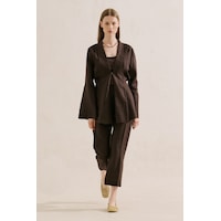 Manuka Keten Pileli Kimono Ceket Acıkahve Ss26ckt00016-23.6552 Manuka Keten Pileli Kimono Ceket Acıkahve Ss26ckt00016-23.6552