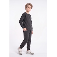 Fyk Kids Erkek Çocuk Düz Bisiklet Yaka Çift Cepli Eşofman Takımı Füme Fyk Kids Erkek Çocuk Düz Bisiklet Yaka Çift Cepli Eşofman Takımı Füme