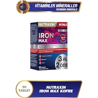 Nutraxin Iron Max 17 Mg 90 Tablet Avantajlı Paket - Gentle Iron, Vitamin C, B12, B6, 3 Aylık Kullanım Nutraxin Iron Max 17 Mg 90 Tablet Avantajlı Paket - Gentle Iron, Vitamin C, B12, B6, 3 Aylık Kullanım
