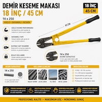 18 İnç 45 Cm Demir Kesme Makası Profesyonel Güç, Maksimum Dayanıklılık 18 İnç 45 Cm Demir Kesme Makası Profesyonel Güç, Maksimum Dayanıklılık