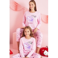 Siyah İnci Lisanslı %100 Pamuk Çok Renkli Bisklet Yaka Pijama Takım Hk210 Pembe Siyah İnci Lisanslı %100 Pamuk Çok Renkli Bisklet Yaka Pijama Takım Hk210 Pembe