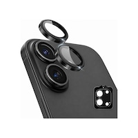 Safir Lens İphone 17 Uyumlu Kolay Kurulum Aparatlı Alüminyum Çerçeveli 9h Kamera Lens Koruyucu  Siyah
