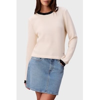 Calvin Klein Bayan Kazak Lv047d225g Yam Ekru Ekru Calvin Klein Bayan Kazak Lv047d225g Yam Ekru Ekru